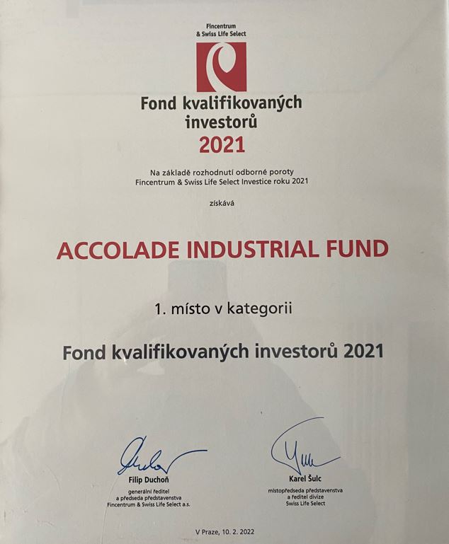 Accolade Fund awarded in the ‘Fincentrum & Swiss Life Select Investment of the Year‘