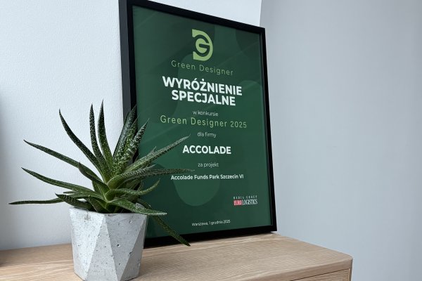 Accolade Honoured for Szczecin Project  – GREEN DESIGNER 2025
